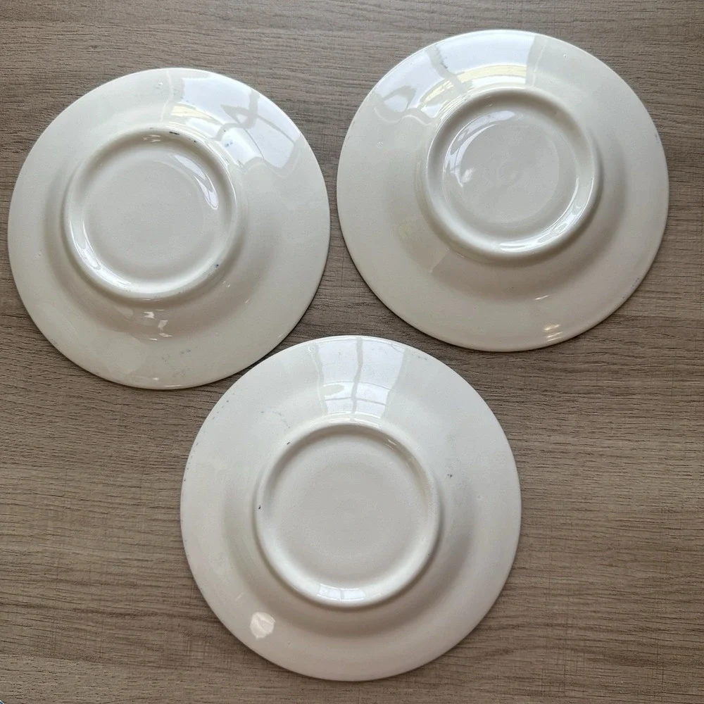 Vintage Homer Laughlin Shakespeare Country 6" Saucer Plate Cottagecore Set of 3 - Picture 4 of 6